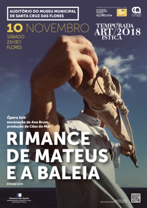 "Rimance de Mateus e a Baleia" dia 10 de novembro no Audit&oacute;rio do Museu Municipal de Santa Cruz