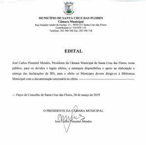 Edital - Apoio na elabora&ccedil;&atilde;o e entrega das declara&ccedil;&otilde;es de IRS