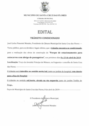 Tr&acirc;nsito Condicionado de 8 a 23 de abril