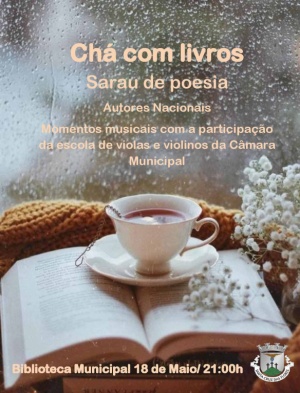 Sarau de poesia "Ch&aacute; com Livros" dia 18 de maio