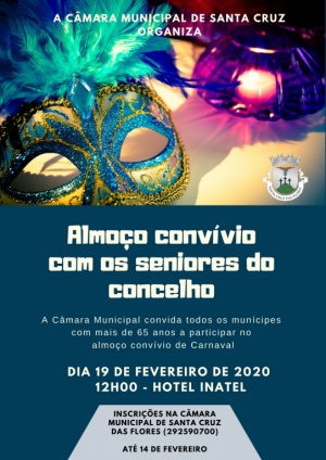 Almo&ccedil;o conv&iacute;vio de Carnaval com os seniores do concelho