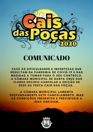 Comunicado - Cancelamento Cais das Po&ccedil;as 2020