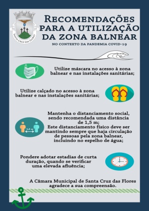 Câmara Municipal de Santa Cruz das Flores emite recomendações para a utilização das zonas balneares no contexto da pandemia COVID-19