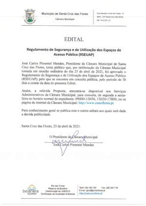 Consulta P&uacute;blica - Regulamento de Seguran&ccedil;a e de Utiliza&ccedil;&atilde;o dos Espa&ccedil;os de Acesso P&uacute;blico (RSEUAP) de ambos os pavilh&otilde;es propriedade deste Munic&iacute;pio &ndash; Pavilh&atilde;o de Santa Cruz e Pavilh&amp