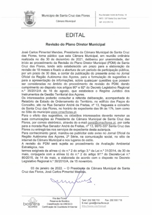 Edital - Revis&atilde;o ao PDM