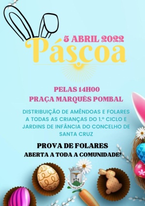 Distribui&ccedil;&atilde;o de am&ecirc;ndoas e folares dia 05 de abril a partir das 14H00