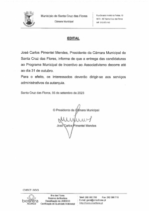 Edital - Programa municipal de incentivo ao associativismo