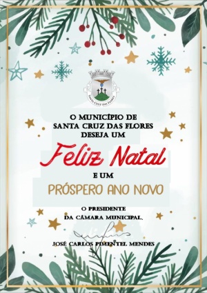 O Munic&iacute;pio de Santa Cruz das Flores deseja um Feliz Natal e um pr&oacute;spero Ano Novo