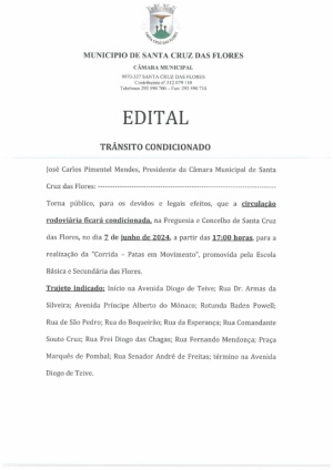 Edital - Ocupa&ccedil;&atilde;o da Via / Tr&acirc;nsito condicionado dia 7 de junho a partir das 17h
