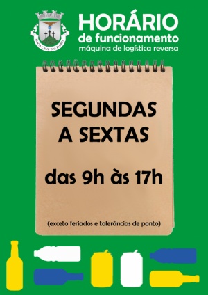 Novo hor&aacute;rio da m&aacute;quina de log&iacute;stica reversa