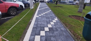 Coloca&ccedil;&atilde;o de novo pavimento nos passeios da Baixa da Vila