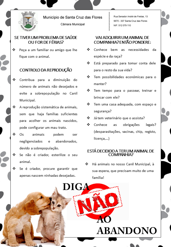 cartaz n&atilde;o ao abandono